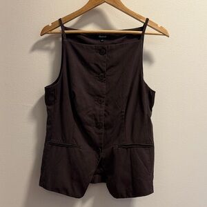 Madewell Taupe Button-Front Top